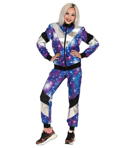 e-carnavalskleding-SYK Trainingspak disco blauw jaren 80
