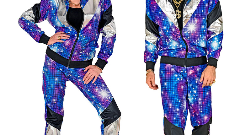 e-carnavalskleding-SYK Trainingspak disco blauw jaren 80