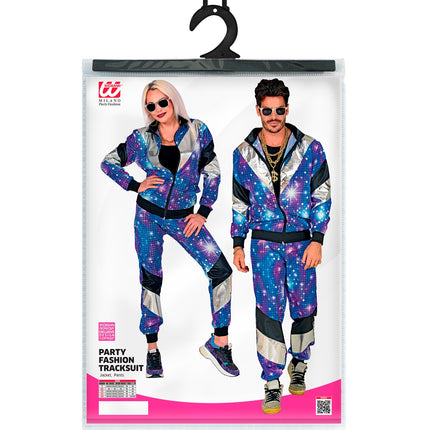 e-carnavalskleding-SYK Trainingspak disco blauw jaren 80