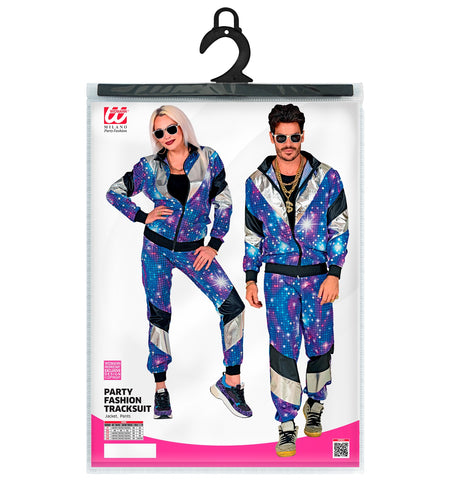 e-carnavalskleding-SYK Trainingspak disco blauw jaren 80