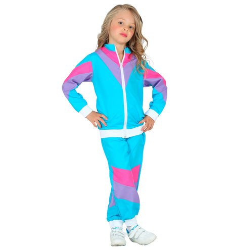 e-carnavalskleding-SYK Trainingspak jaren 80 blauw kinderen