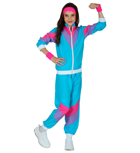 e-carnavalskleding-SYK Trainingspak jaren 80 blauw kinderen