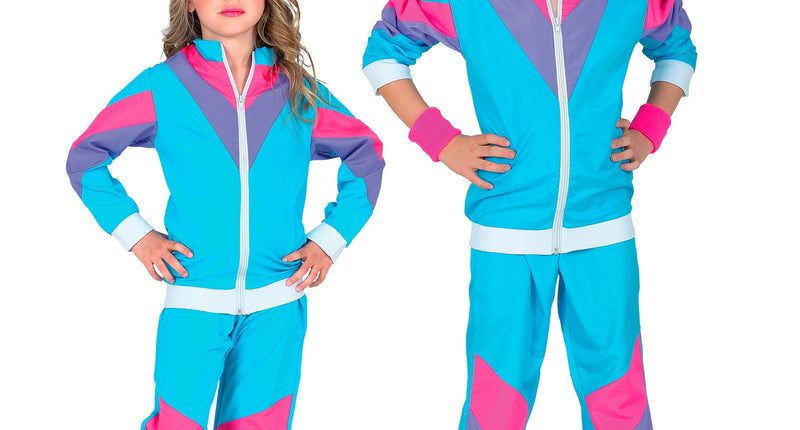 e-carnavalskleding-SYK Trainingspak jaren 80 blauw kinderen