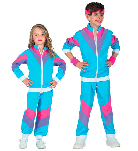 e-carnavalskleding-SYK Trainingspak jaren 80 blauw kinderen