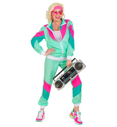 e-carnavalskleding-SYK Trainingspak jaren 80 groen