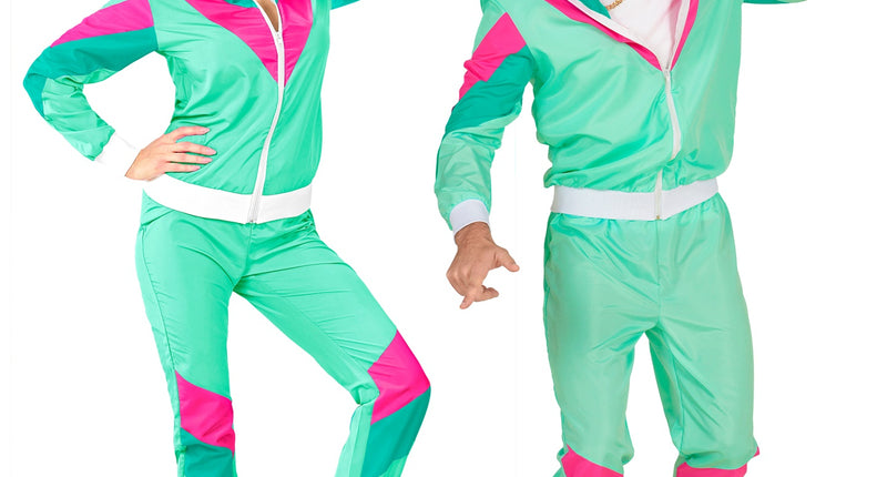 e-carnavalskleding-SYK Trainingspak jaren 80 groen