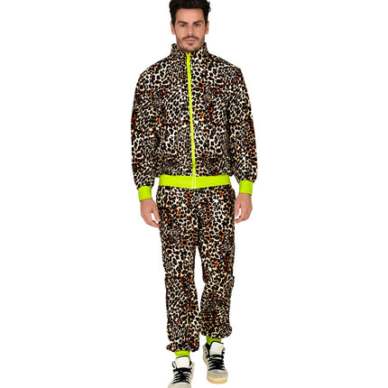 e-carnavalskleding-SYK Trainingspak luipaard neon