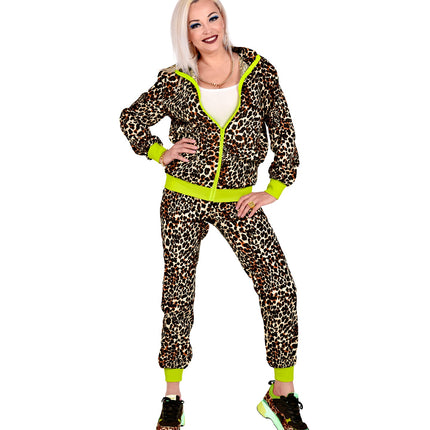 e-carnavalskleding-SYK Trainingspak luipaard neon