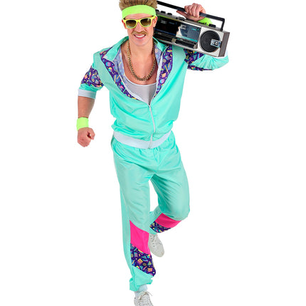 e-carnavalskleding-SYK Trainingspak  met print mint groen