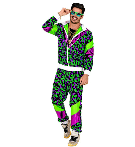 e-carnavalskleding-SYK Trainingspak neon panter print retro