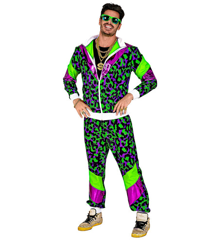 e-carnavalskleding-SYK Trainingspak neon panter print retro