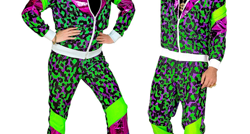 e-carnavalskleding-SYK Trainingspak neon panter print retro