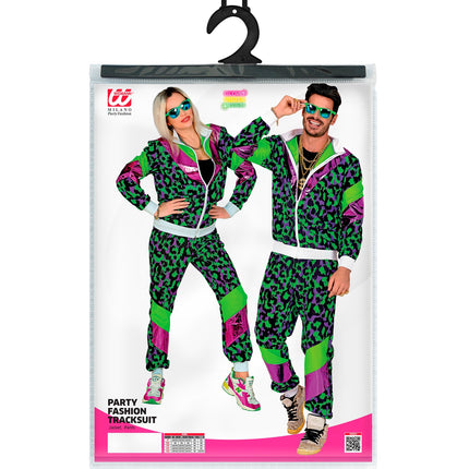 e-carnavalskleding-SYK Trainingspak neon panter print retro