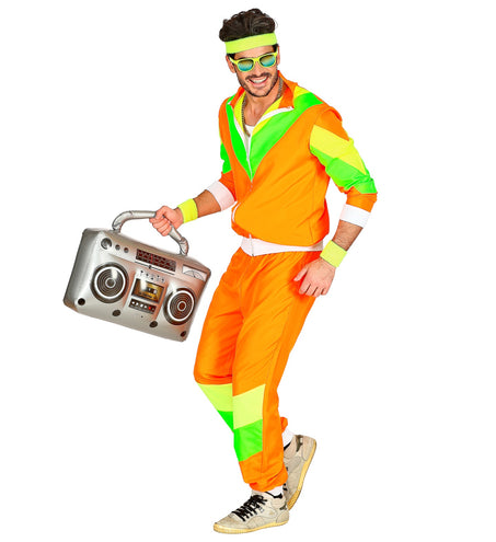 e-carnavalskleding-SYK Trainingspak oranje jaren 80