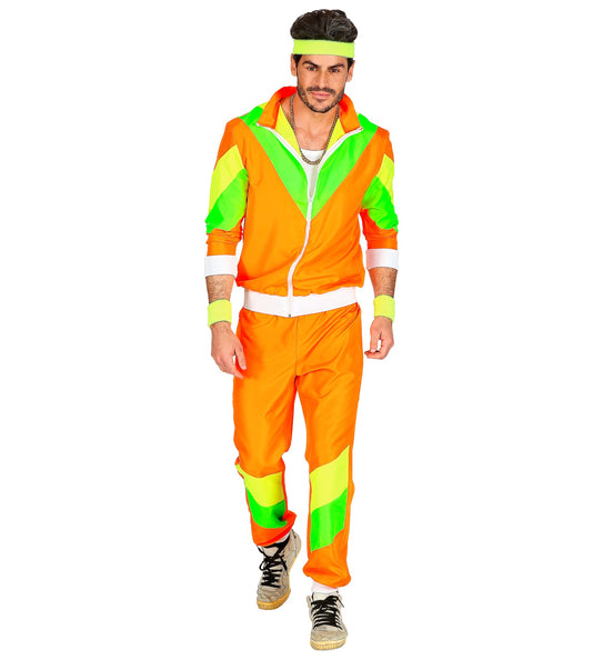 e-carnavalskleding-SYK Trainingspak oranje jaren 80