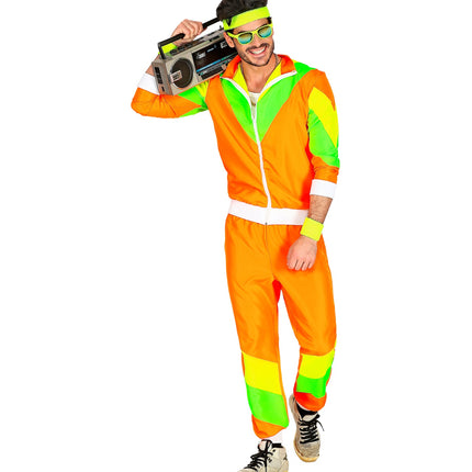 e-carnavalskleding-SYK Trainingspak oranje jaren 80