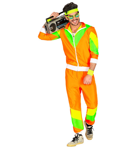 e-carnavalskleding-SYK Trainingspak oranje jaren 80