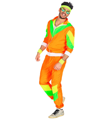 e-carnavalskleding-SYK Trainingspak oranje jaren 80