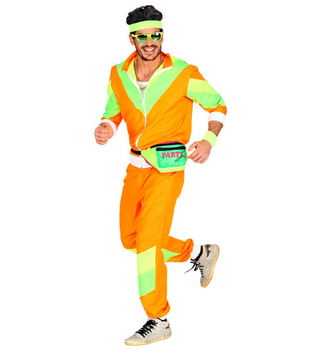 e-carnavalskleding-SYK Trainingspak oranje jaren 80