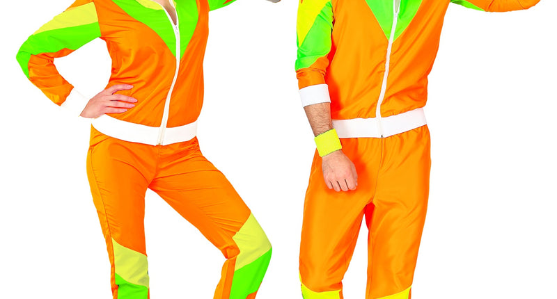 e-carnavalskleding-SYK Trainingspak oranje jaren 80