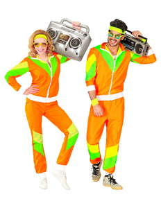 e-carnavalskleding-SYK Trainingspak oranje jaren 80
