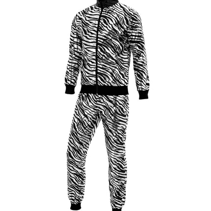 e-carnavalskleding-SYK Trainingspak party zebra Martin zilver