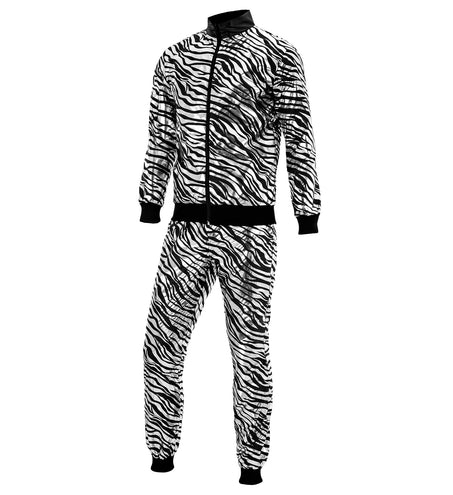 e-carnavalskleding-SYK Trainingspak party zebra Martin zilver