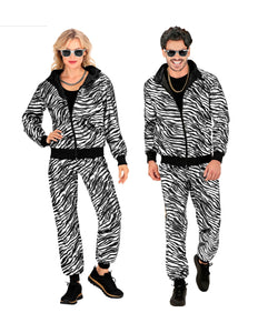 e-carnavalskleding-SYK Trainingspak party zebra Martin zilver