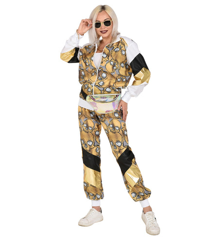 e-carnavalskleding-SYK Trainingspak schedels goud