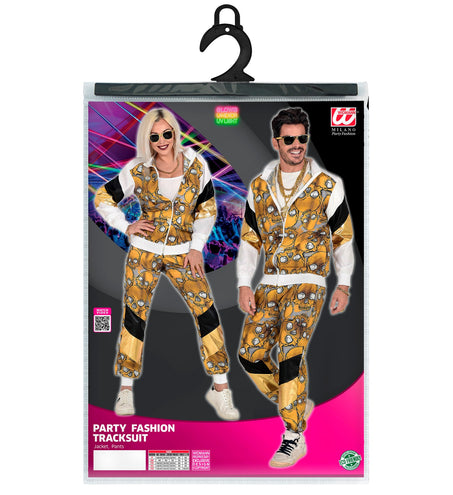 e-carnavalskleding-SYK Trainingspak schedels goud
