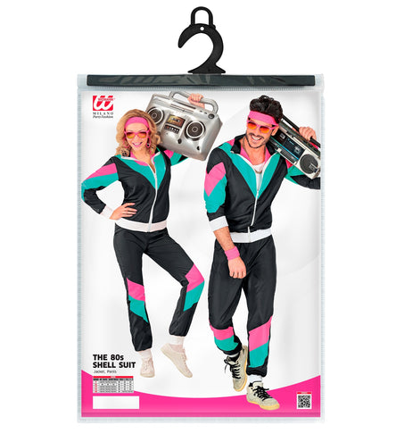 e-carnavalskleding-SYK Trainingspak zwart jaren 80