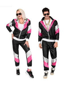 e-carnavalskleding-SYK Trainingspak zwart neon roze zilver