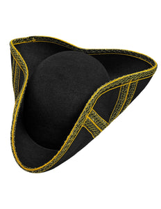 e-carnavalskleding-SYK Tricorn hoed met gouden biesje