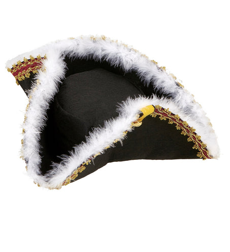 e-carnavalskleding-SYK Tricorn steeks met marabou rand
