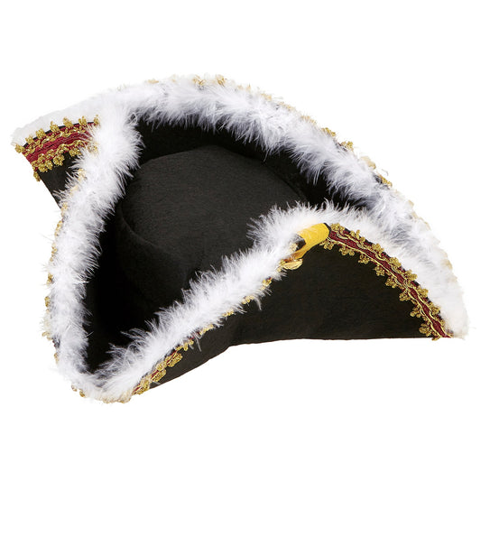 e-carnavalskleding-SYK Tricorn steeks met marabou rand