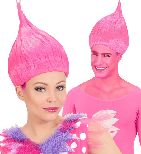 e-carnavalskleding-SYK Trollen pruik roze