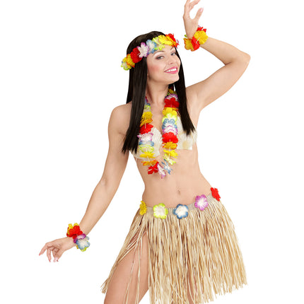 e-carnavalskleding-SYK Tropische Hawaii set naturel
