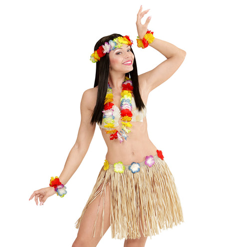 e-carnavalskleding-SYK Tropische Hawaii set naturel