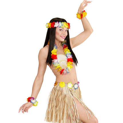 e-carnavalskleding-SYK Tropische Hawaii set naturel