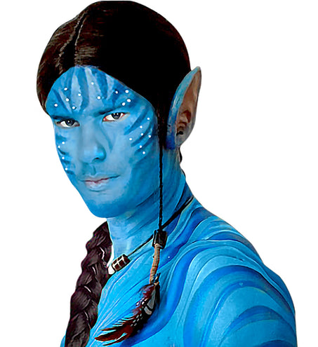 e-carnavalskleding-SYK tube make-up blauw
