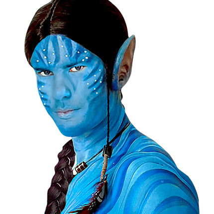 e-carnavalskleding-SYK Tube met blauwe aqua schmink