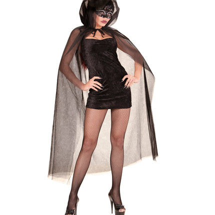 e-carnavalskleding-SYK Tule cape met glitters