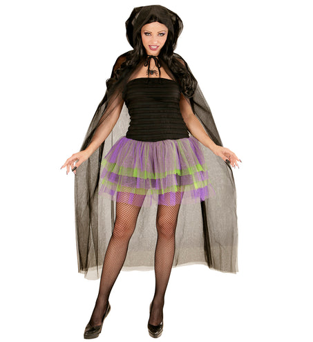 e-carnavalskleding-SYK Tule cape met glitters