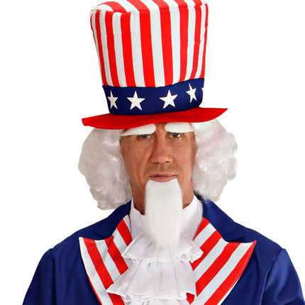 e-carnavalskleding-SYK Uncle Sam pruik USA Amerika luxe