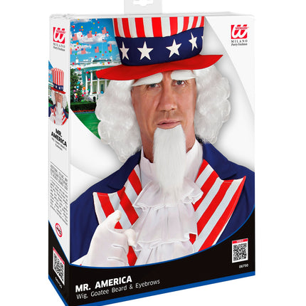 e-carnavalskleding-SYK Uncle Sam pruik USA Amerika luxe