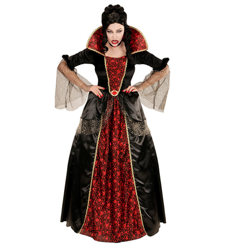 e-carnavalskleding-SYK Vampieren jurk zwart rood creepy