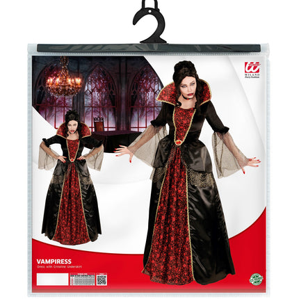 e-carnavalskleding-SYK Vampieren jurk zwart rood creepy