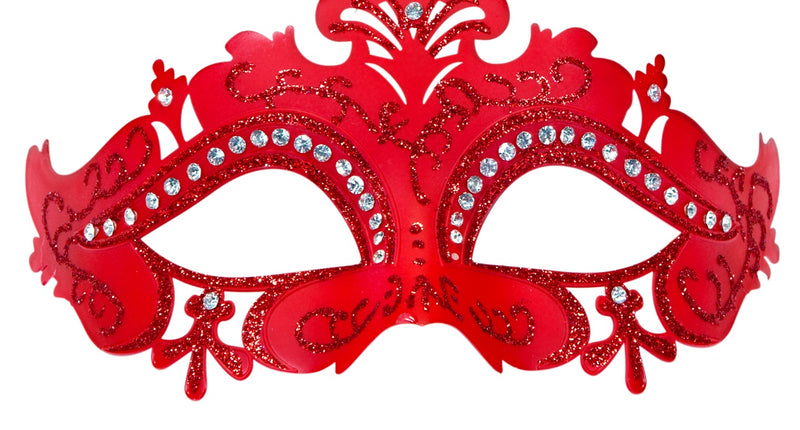 e-carnavalskleding-SYK Venetiaans oogmasker Lune rood