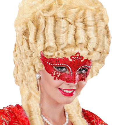 e-carnavalskleding-SYK Venetiaans oogmasker Lune rood