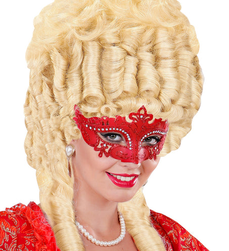 e-carnavalskleding-SYK Venetiaans oogmasker Lune rood